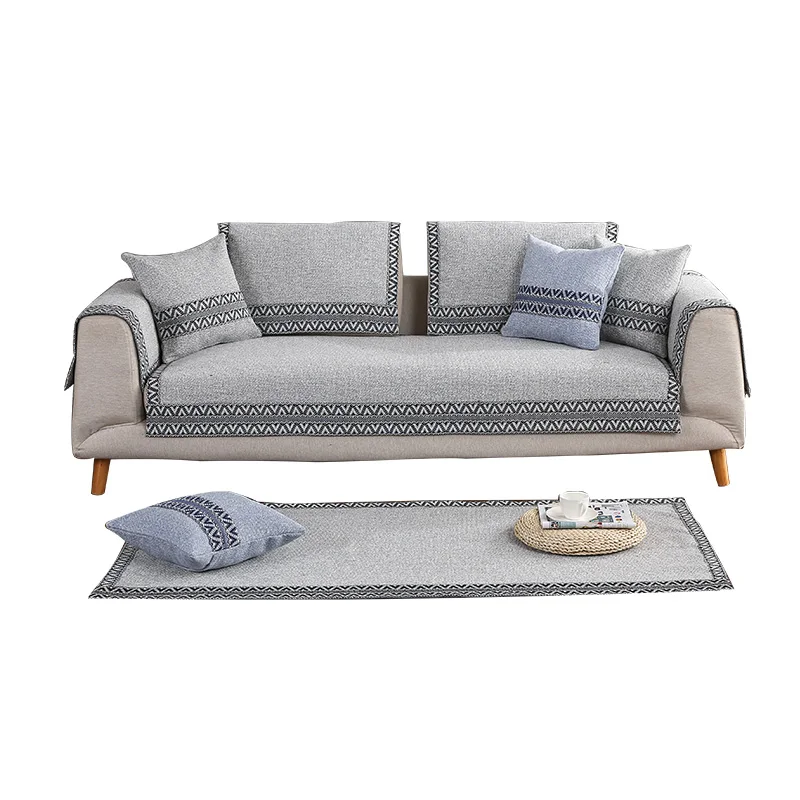 Cotton and hemp sofa cushion all season universal sofa towel modern simple antiskid all bag non cover all purpose set cushion