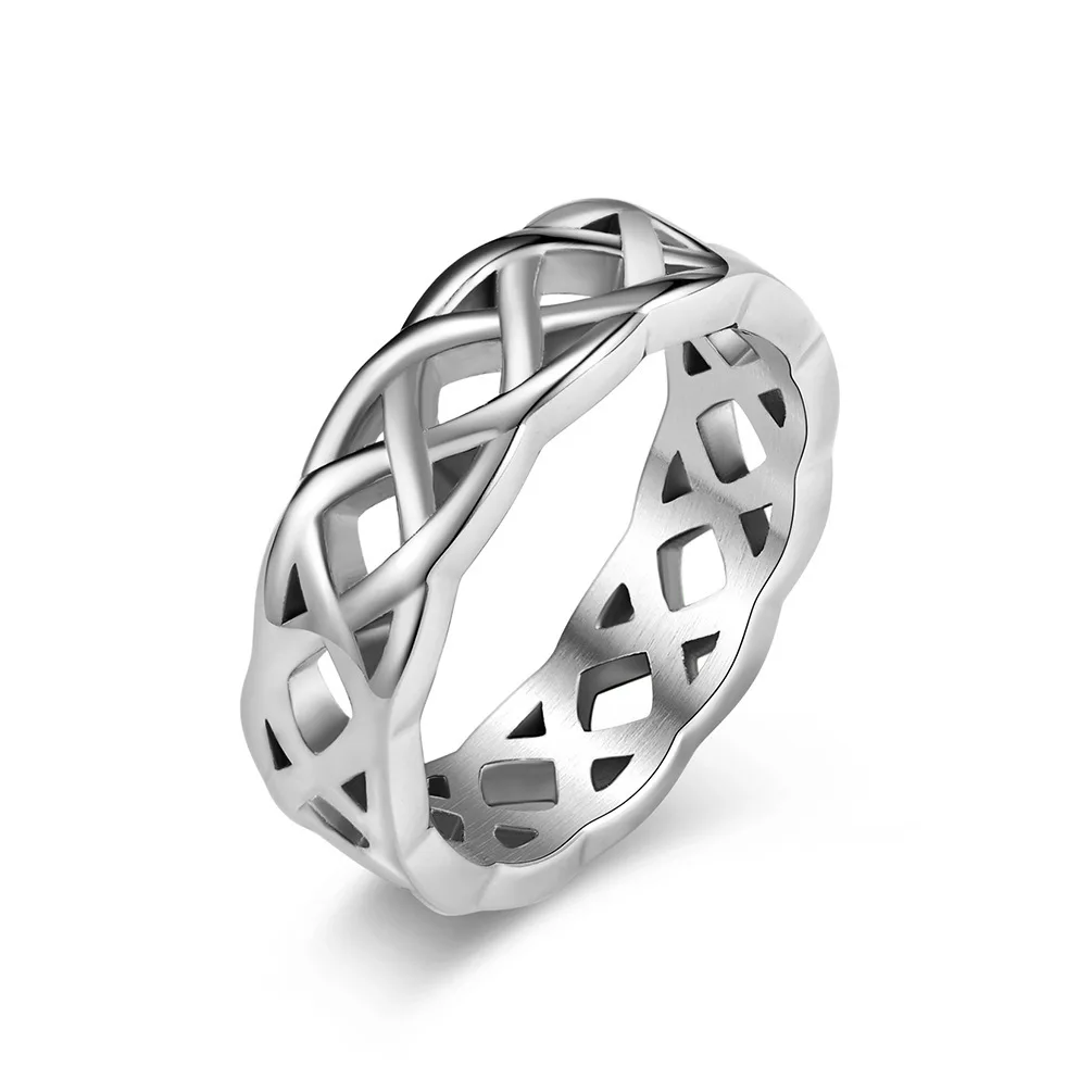 New Arrival Classic Stainless Steel Ring Hollow Celtic Knot Cross Ring Men Accessories Jewelry For Men