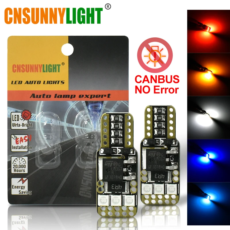  5 Вт 800Lm T10 LED Canbus без возникновения проблем c совместимостью с W5W автомобильный Поворотная сигнальная лампа Wedge Bulb 194 192 168 3030 светодиодов интерьер чтения
