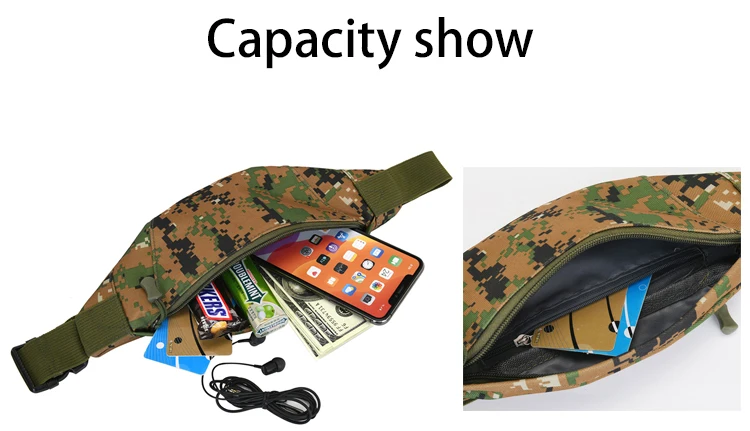 
Factory direct custom logo outdoor pouch bum belt women shoulder chest sling bags fanny packs men camouflage waist pack bag 