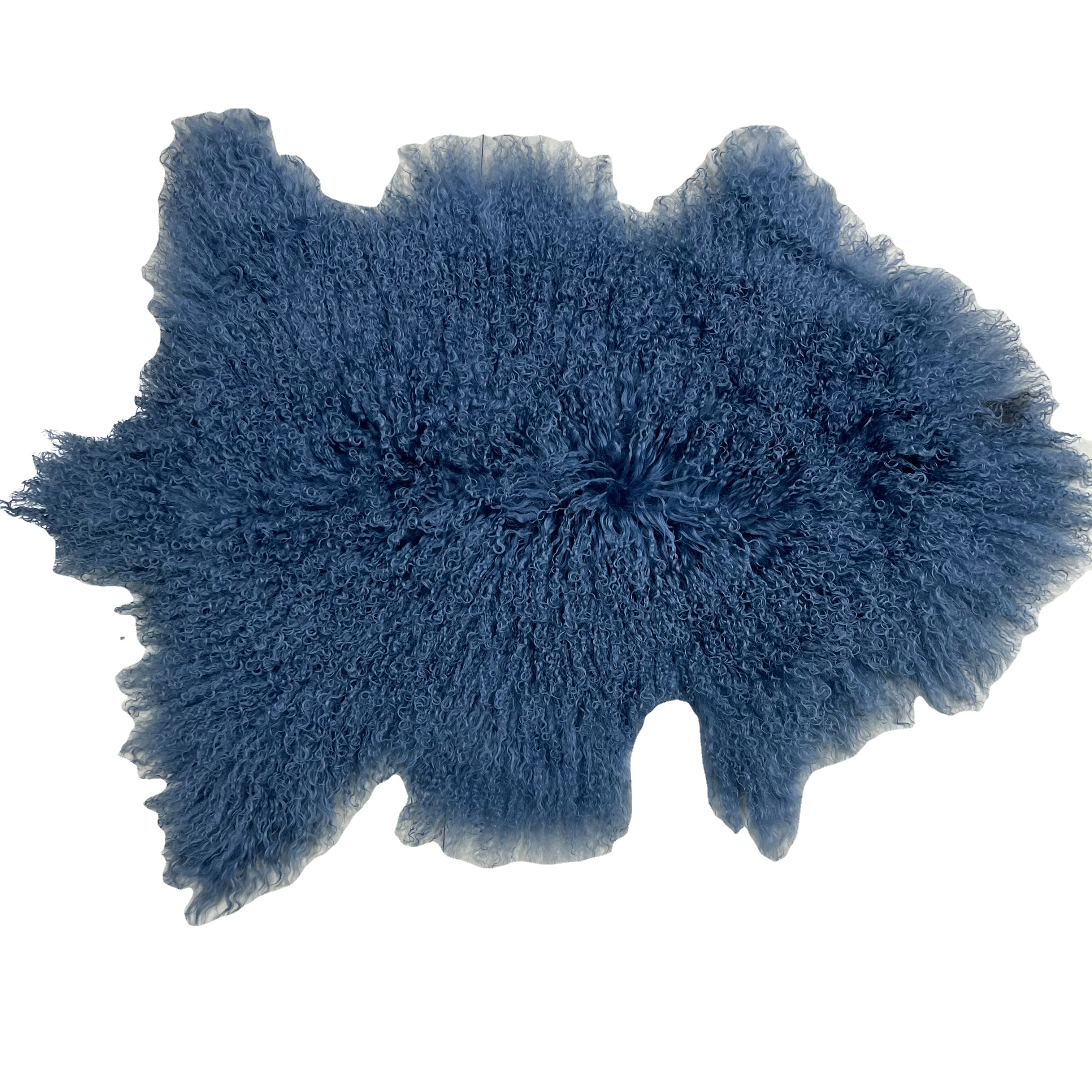 Wholesale Home Tibetan Sheepskin Throw Rug Mongolian carpet animal fur area rug green color Mongolian lamb skin rug