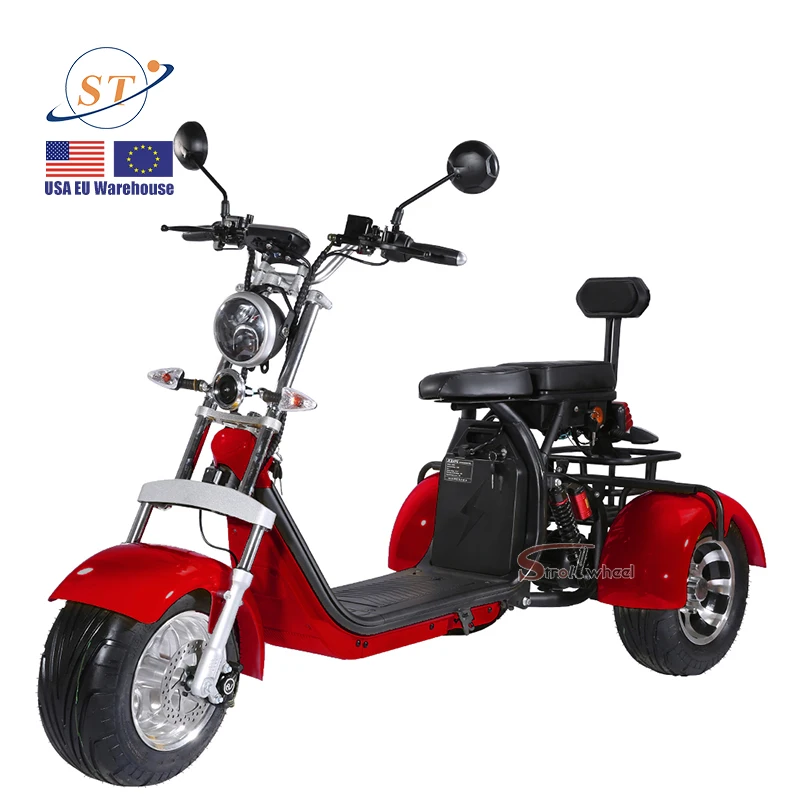 eu warehouse eec Adult three wheel bicycle Lithium Battery 60V 20Ah 2000w 3 wheel electric scooter citycoco electric motorcycle