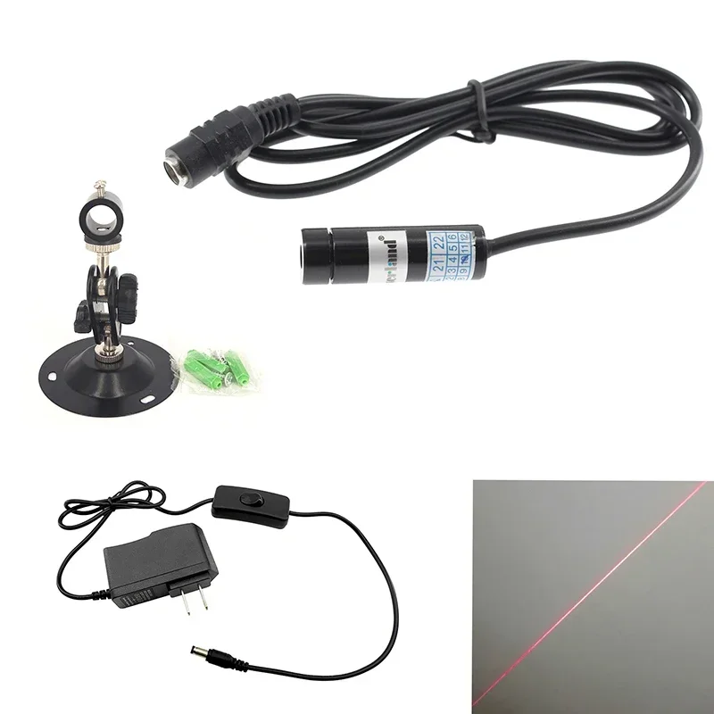 12*40mm Focusable 650nm 5mW 50mW Red Line Laser Module DC 3V-5v Glass Lens for Sewing Embroidery Works Cloth Cutting Machine