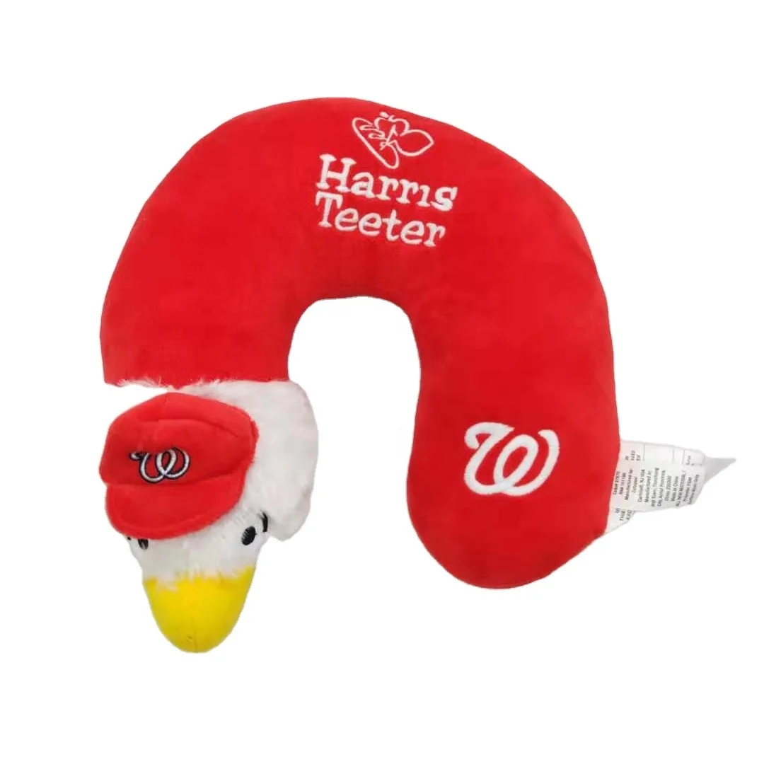 Custom Funny Plush Red Dragon Stuffed Animals Soft Travel U Shaped Pillow toys