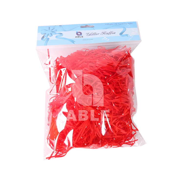 50g/bag hot sale China red raffia shredded paper gift stuffing crate paper recycled paper stuffing material for gift box filling