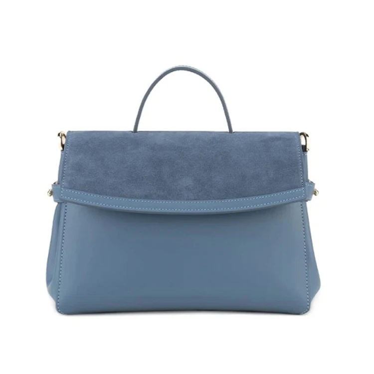 2021 oem hot sale pu leather fashion blue bag suede cross body branded women hand bags