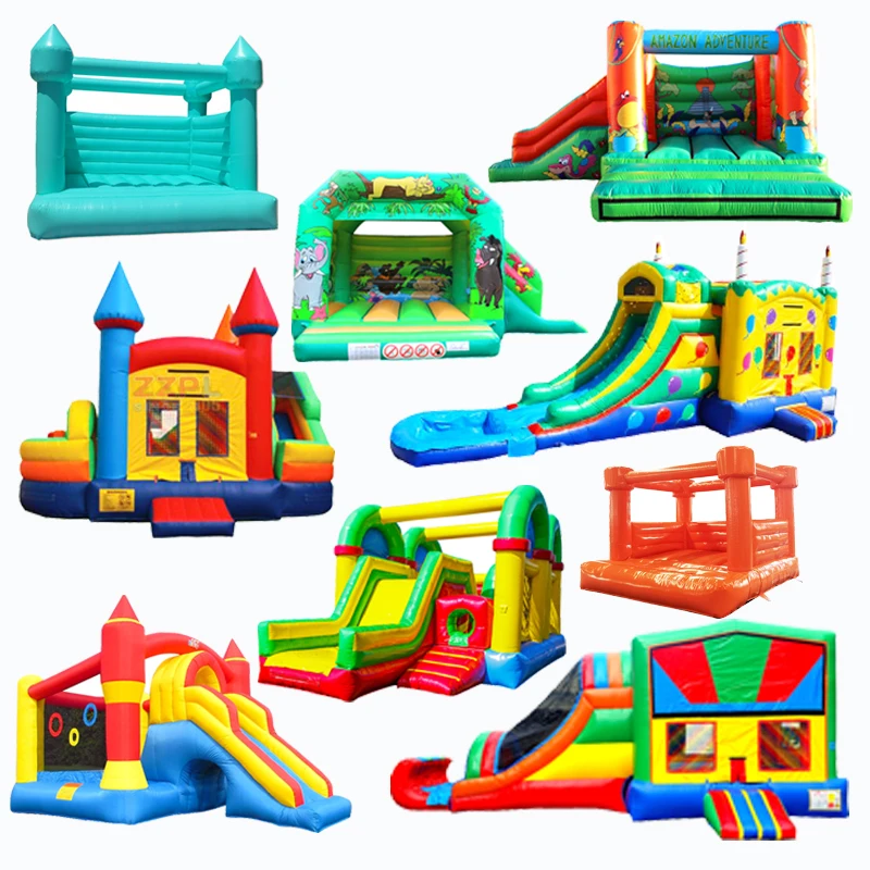 Commercial Bounce House With Water Slides Wholesale Inflatable Bouncer And Houses White Ball Pit Slide Colorful Dry