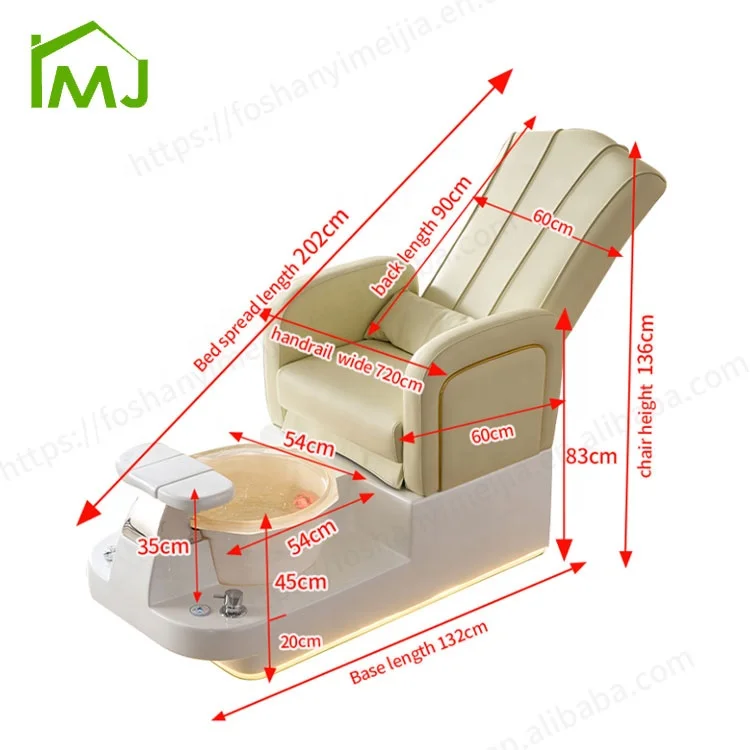Nail Salon Storage Adjustable back Foot spa massage station Manicure and Pedicure Chairs