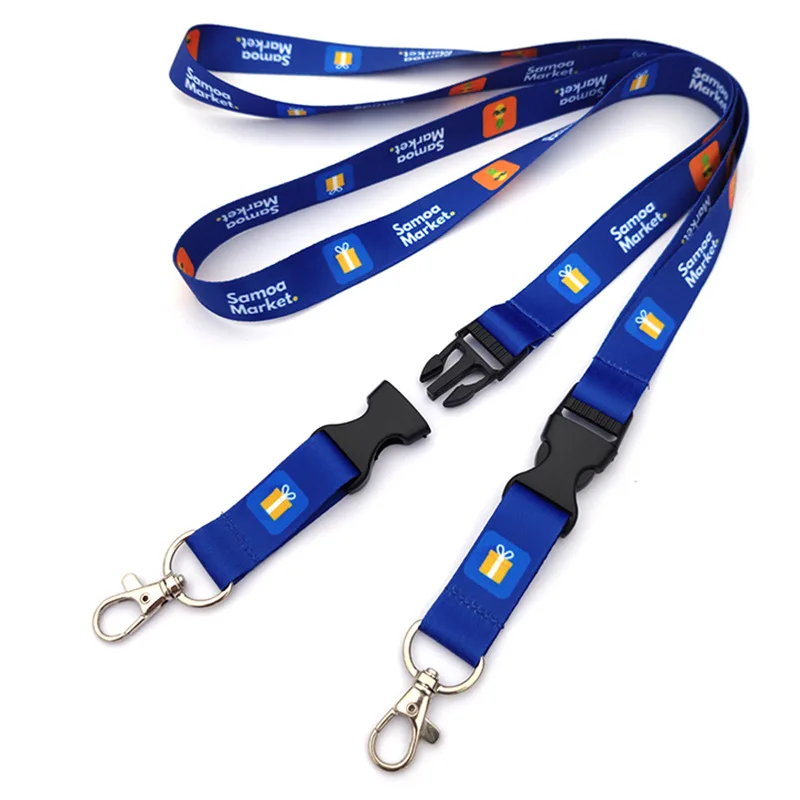 Custom Promotional Dye Sublimation Lanyard with Safety Buckle for Name badge, ID card and Pass Permition Card