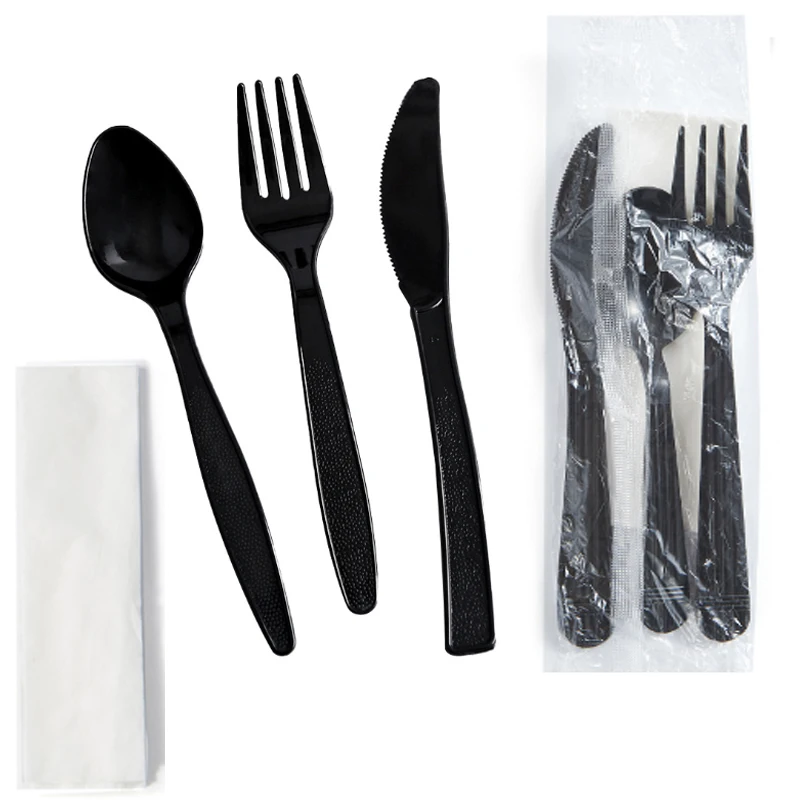 OEM ODM Disposable Eco-friendly disposable cutlery set chopstick fork salad sushi restaurant take away cutlery customized logo