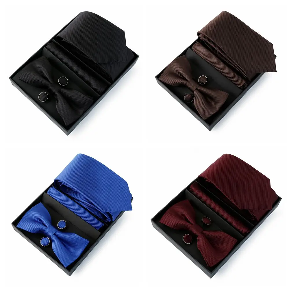 Китайский производитель мужских галстуков и карманных квадратных запонок набор мужских галстуков-бабочек наборы с брошками подарочные коробки