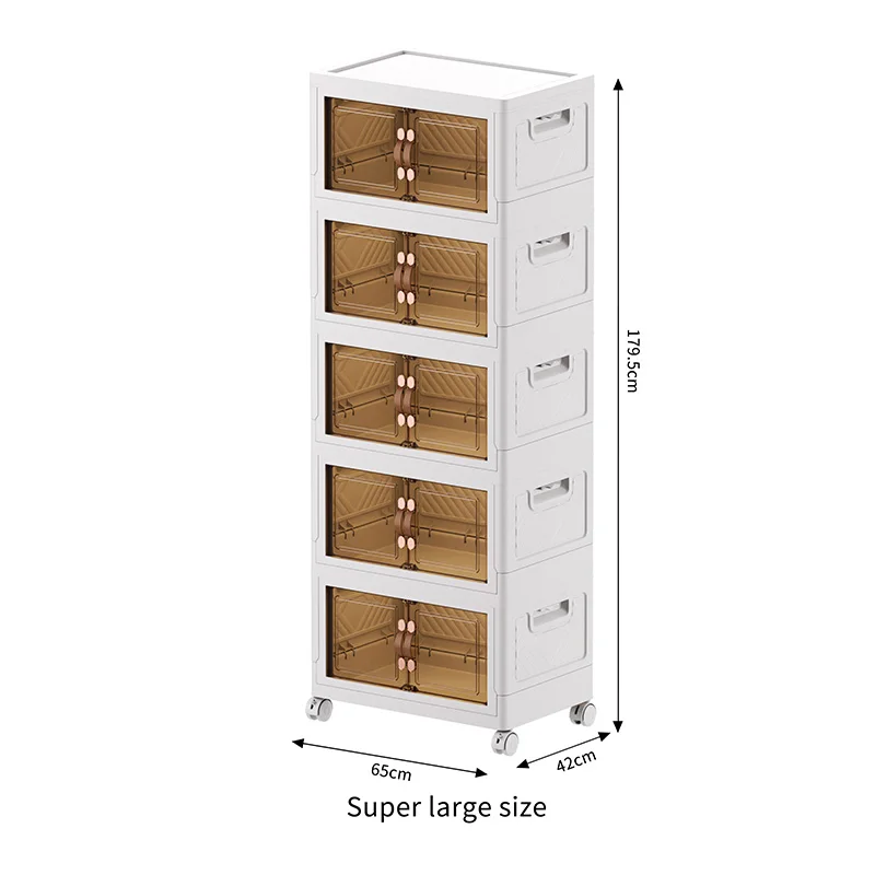 Modern and practical 65cm width multifunctional plastic snack storage cabinet storage folding cabinet