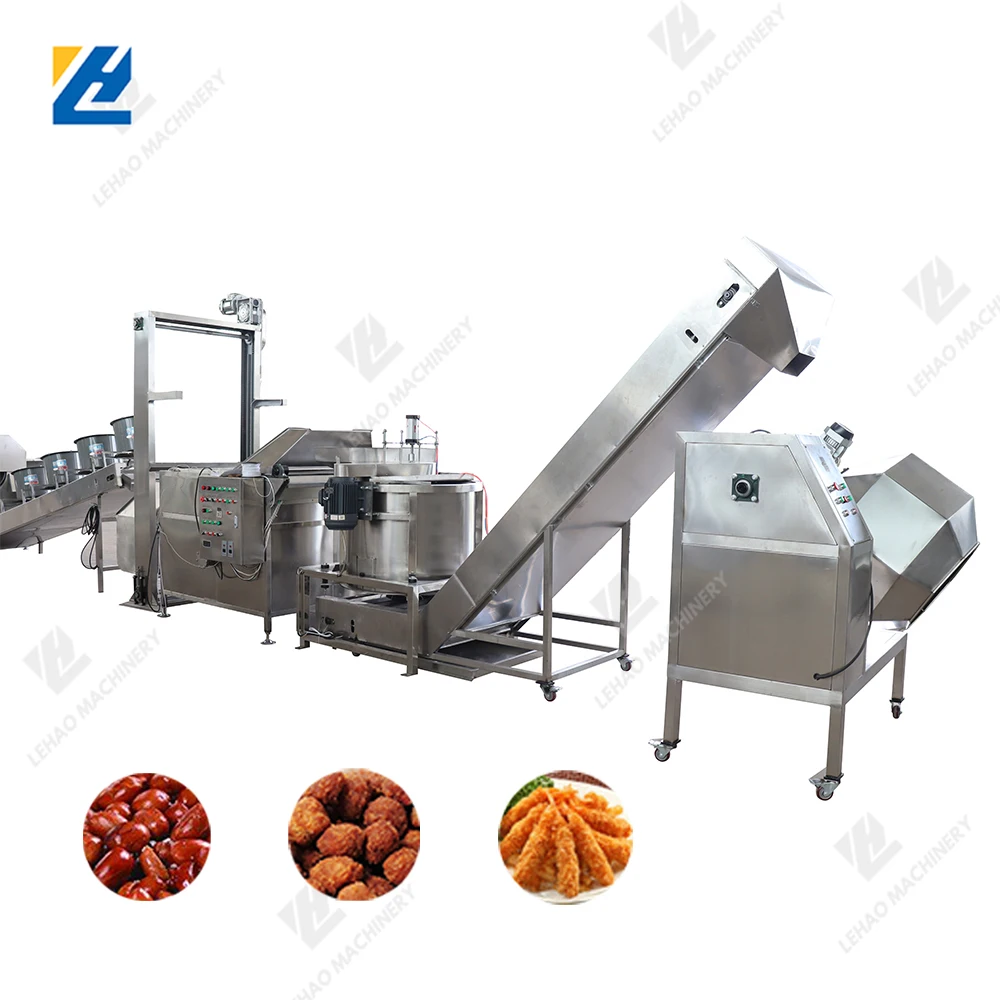 Full- automatic continuous french fries banana fryer electric gas type nut potato puffed onion snack food chips frying machine