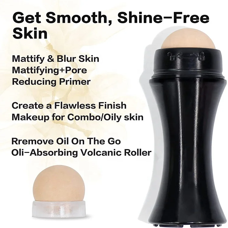 Natural Volcanic Stone Roller Facial Massage Therapy Facial Oil Cleansing Facial Oil Remover Facial Oil Absorbing Roller