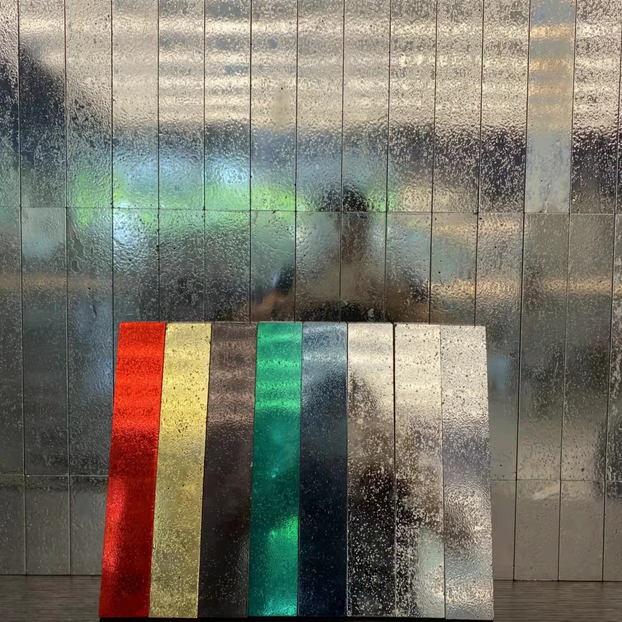 Handmade  Glazed Mosaic Rustic Wall Mosaic Tile Subway Tiles Ceramic  Metal feeling art tiles