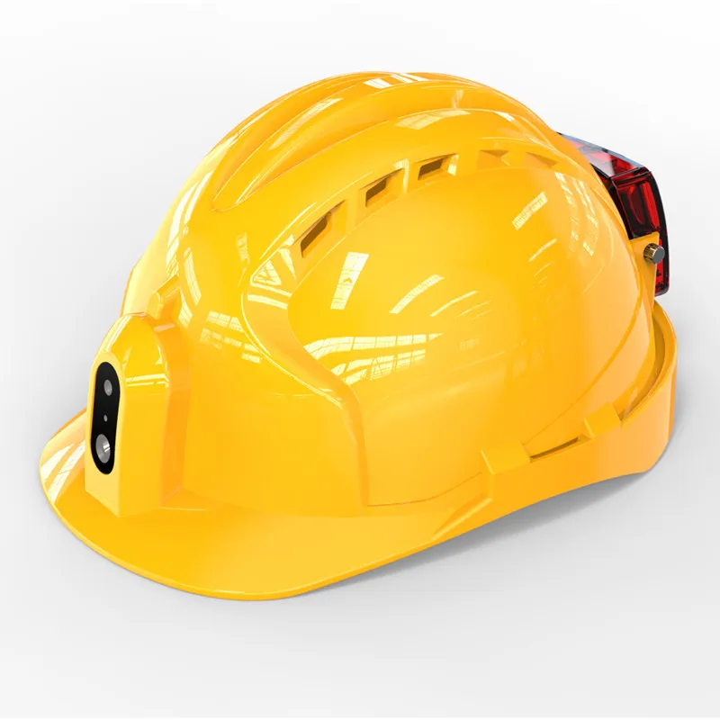 Custom Construction Hard Hats White with Climbing Light 4G Wifi Live Camera ABS GPS SOS-Safety Helmets Features