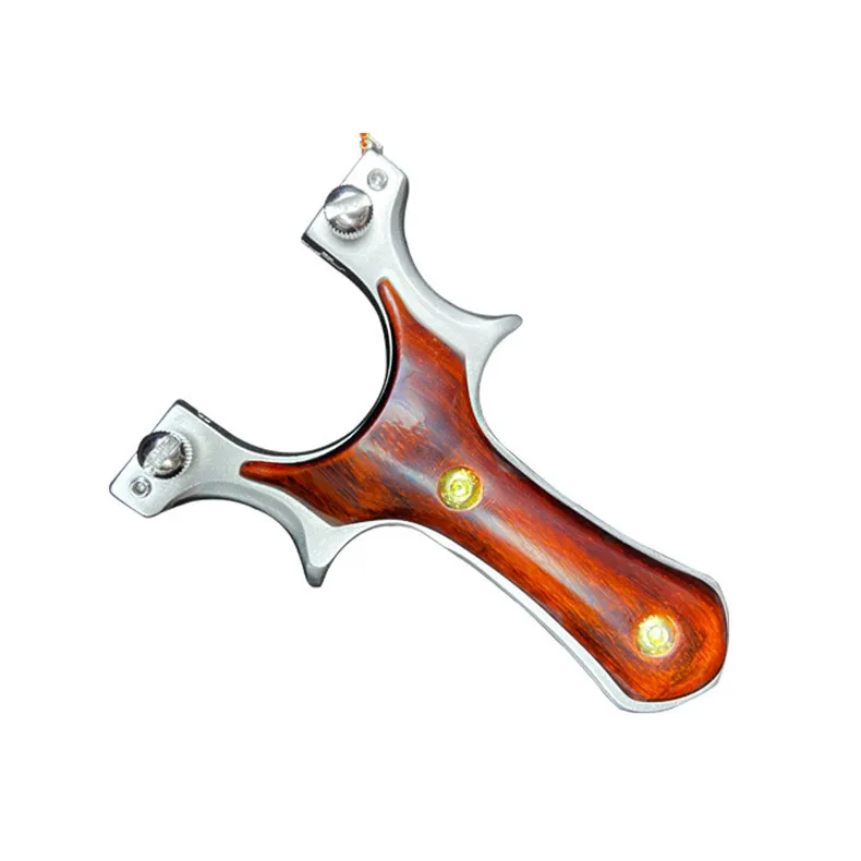 304 Stainless Steel Star God Flat Leather Slingshot Fast Pressing Solid Wood Patch Outdoor All-steel Aiming At The Water Margin