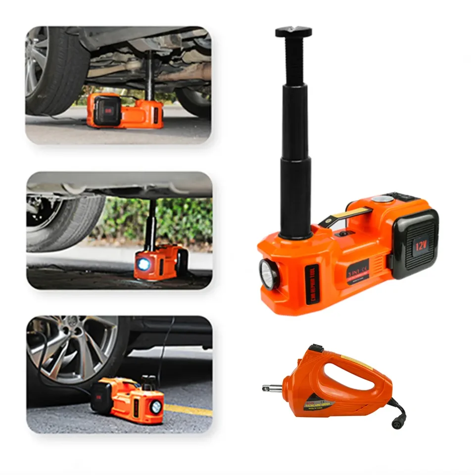 12v 5 Ton Outdoor Electric Car Jacks Kit Hydraulic Floor Lift Jack With Air Pump and Impact Wrench