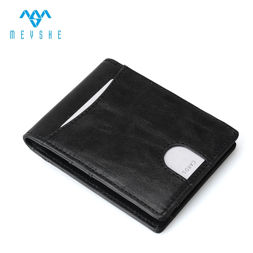 OEM factory Price customized PU leather cheap belt wallet money clip slim