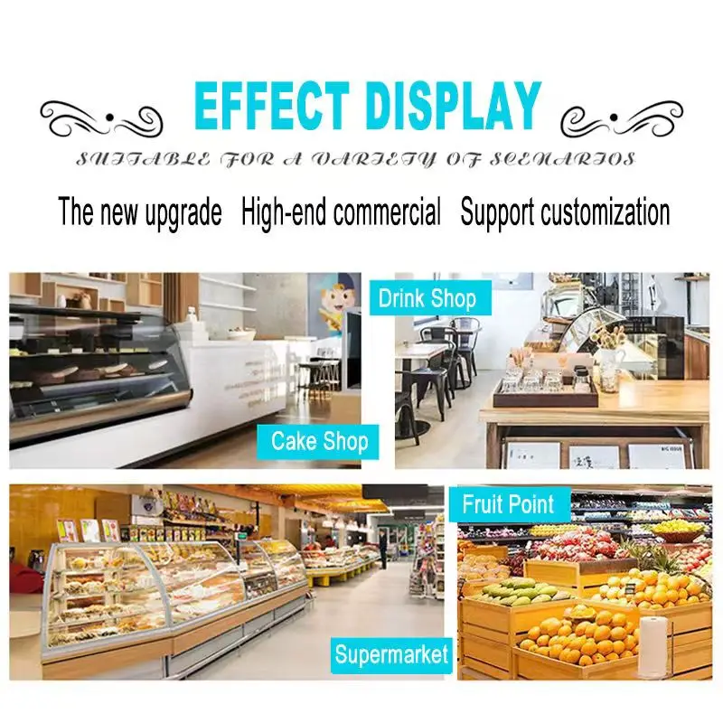 New display counter Refrigerated showcase cake shop display fridge and freezer