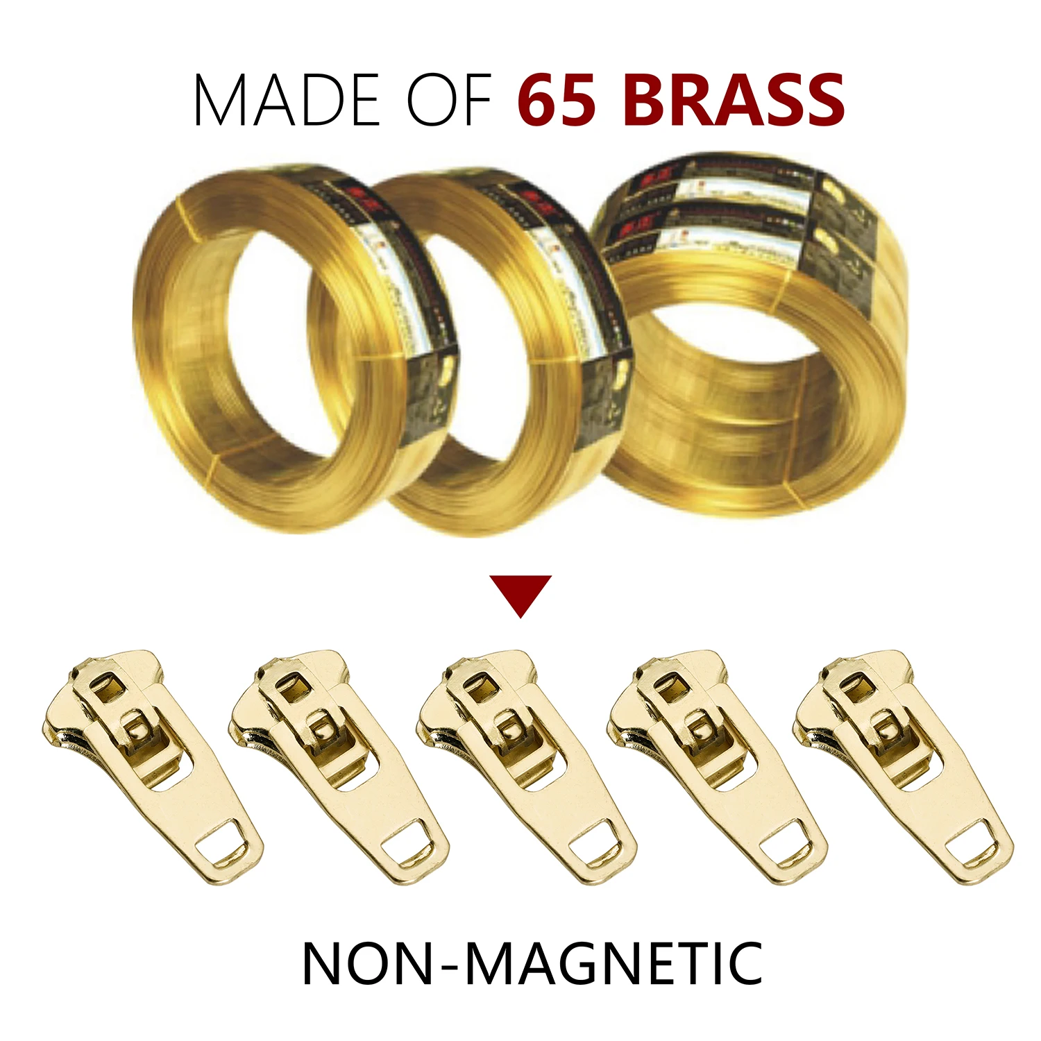 Custom Silver Zipper Pulls 4.5 metal Charms 4yg 5yg Zipper Slider And Puller For Jens Stainless Steel Brass Zipper slider Head