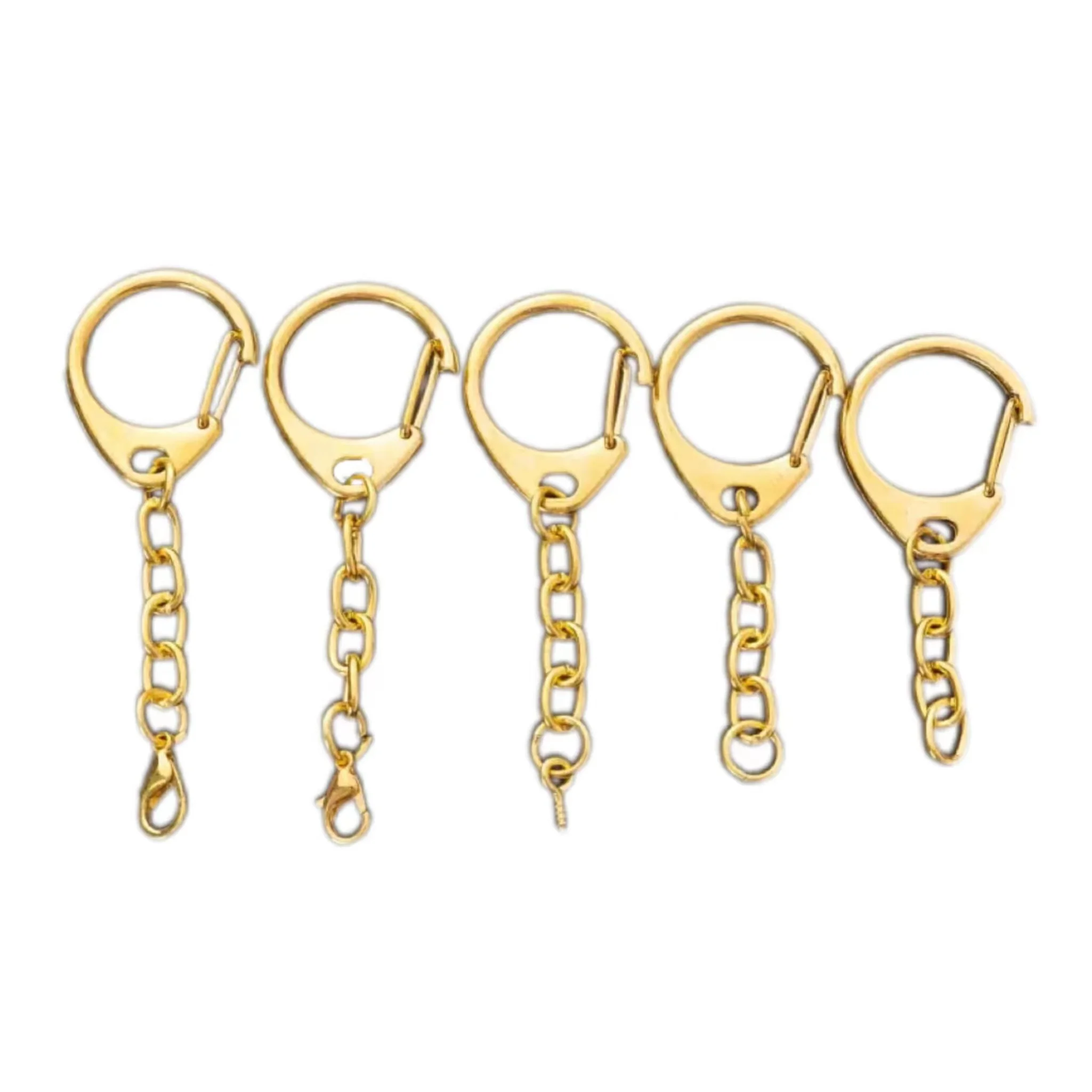 Gold Color D-Rgger Clasp Swivel Clip Metal Keychain for Keys Car Key Ring Souvenir Couple Handbag Chain DIY Gift