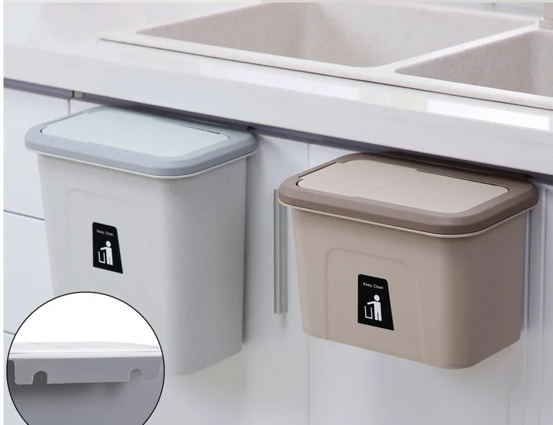 High quality space saving compact trash cans hang from kitchen trash cans