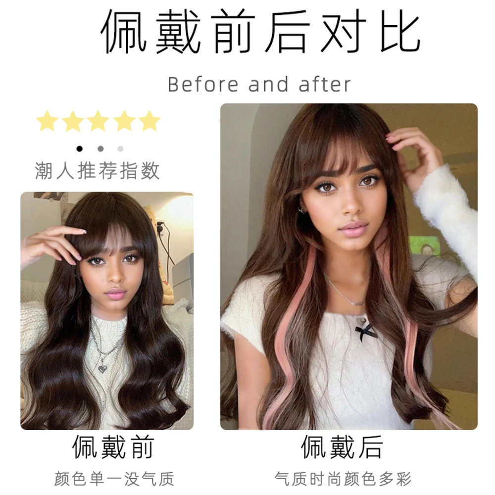 55cm with an inner net curly hair clip-in dye that goes with anything.