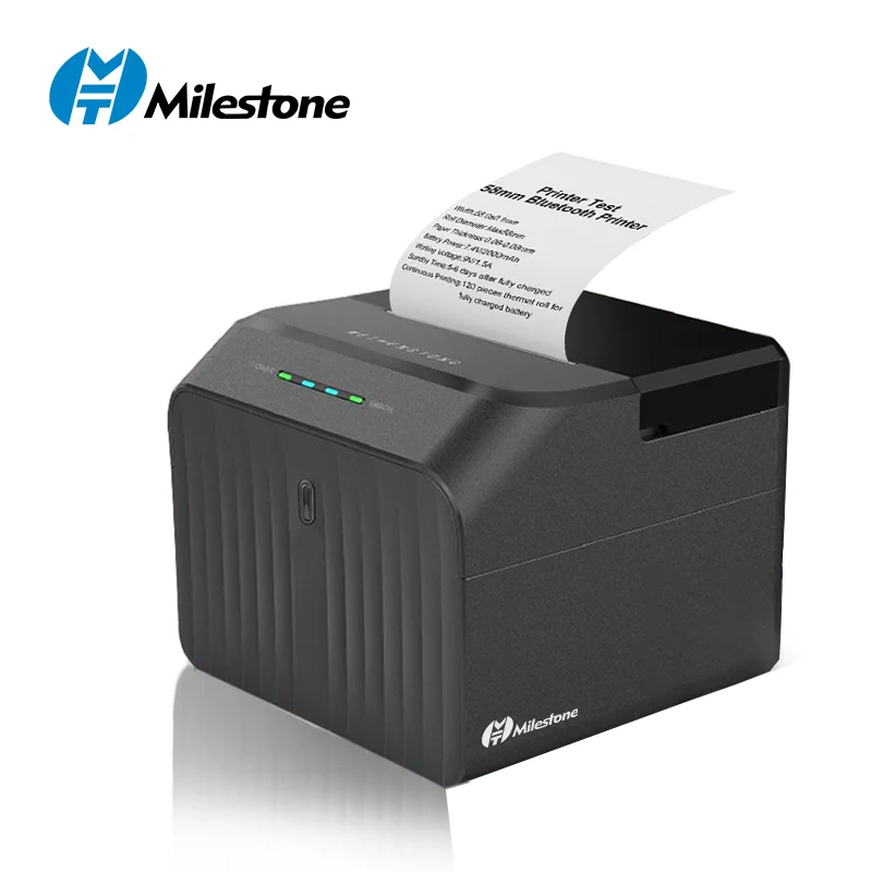 Milestone MHT-58C Thermal Printer Shop Mini Receipt Pos Printer Desktop 90mm/s Speed 58mm Receipt Printer