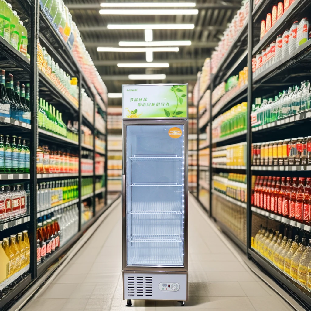 Single-Door Beverage Display Freezer Supermarket Refrigerator Cooler with Single-Temperature Application