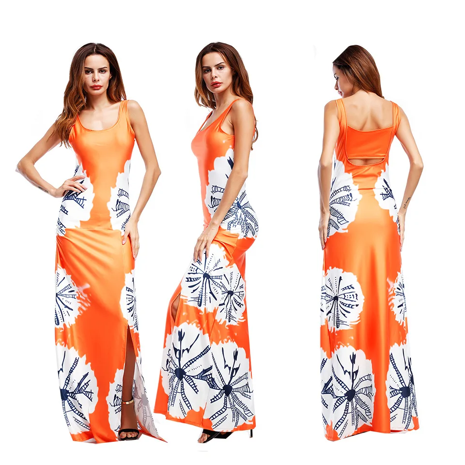 
Fashion style 100% polyester with sublimation printing dress tank top beach dresses 