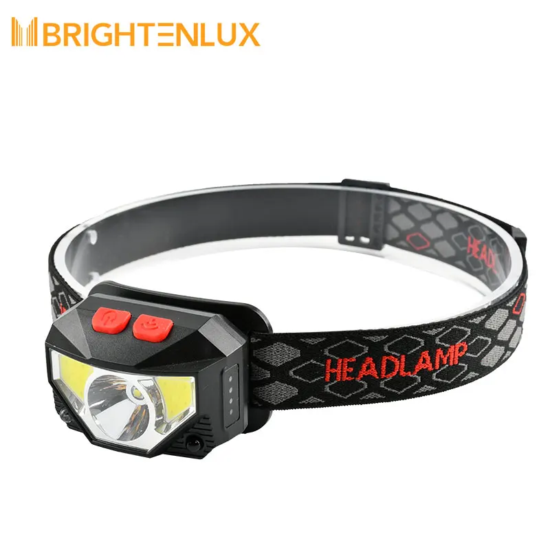 New Outdoor Lightweight Led Headlamp Usb Sensor Side cob Rechargeable Camping Headlamp