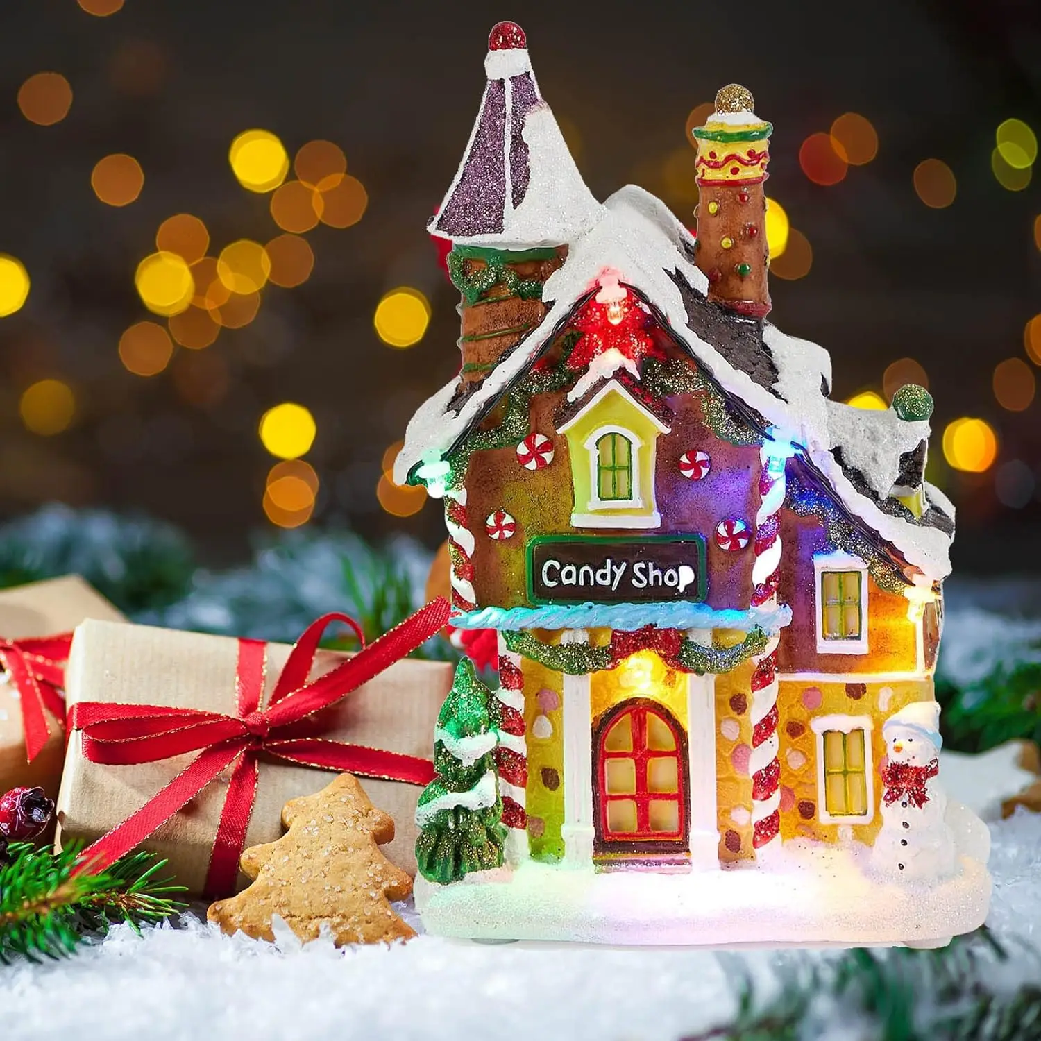 High Quality Christmas Candy Gingerbread House Decor