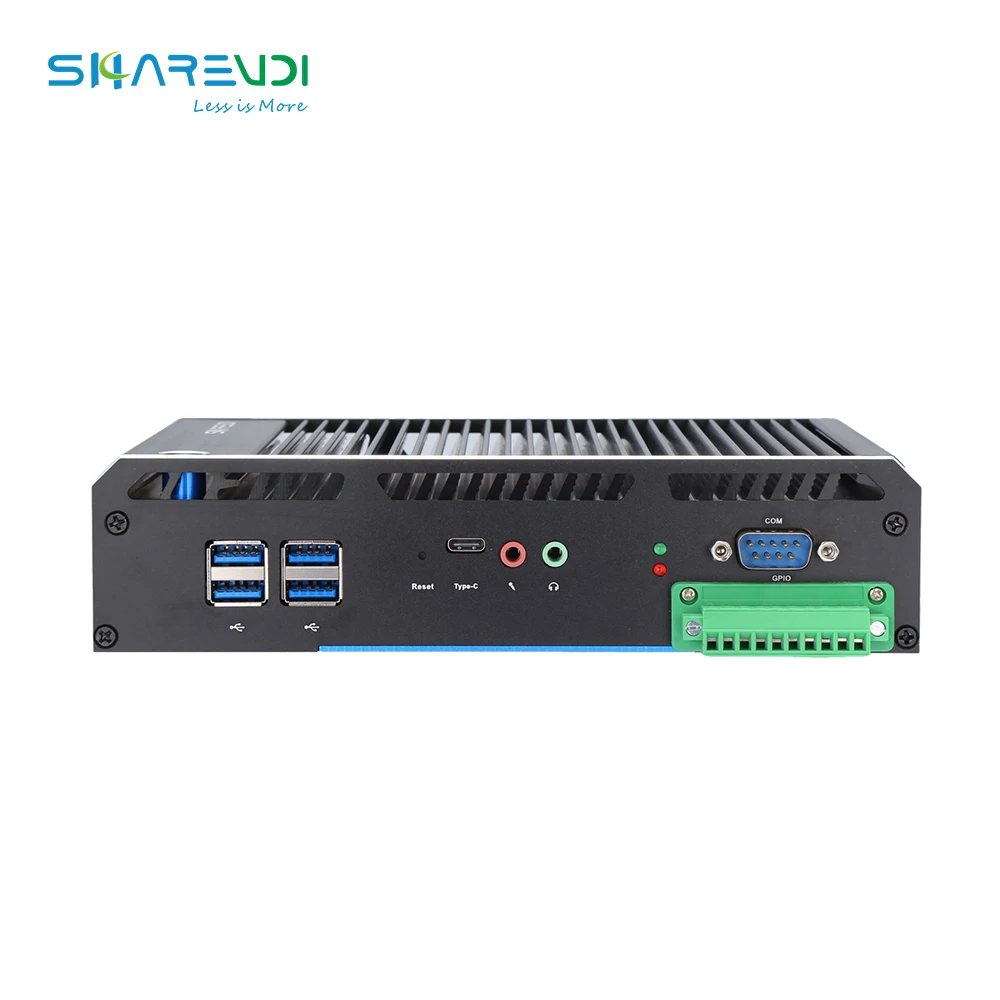 Manufacturer fanless PC In-tel core i3 i5 i7 16G RAM 4*RS232 GPIO Phoenix dual nic industrial mini pc