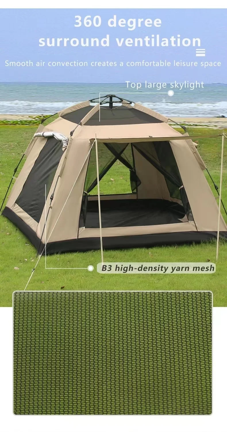 Wilderness camping tent  enjoy the panoramic view innovative technology thickened sunscreen silver coating  family  outdoor tent