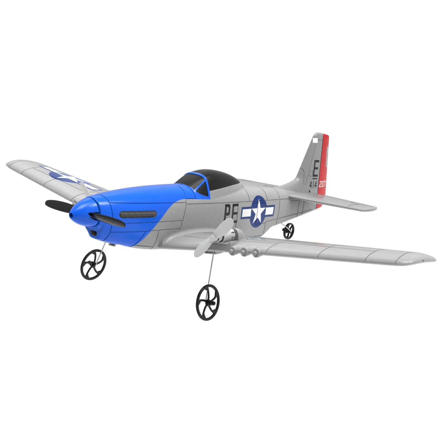 P-51D Mustang 2-Ch Beginner Airplane with Gyro Stabilizer (762-3 Blue)