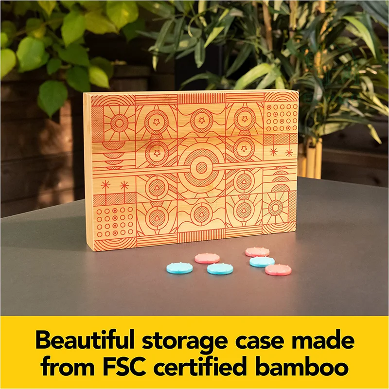 Mindful Classics Four in a Row Family Board Game with Bamboo