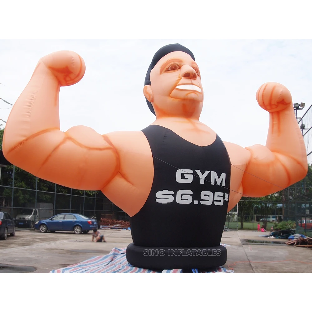 5 meters high adults GYM giant inflatable fitness muscle man for advertising promotion activities