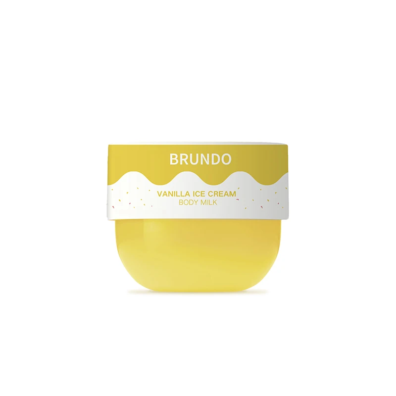 Brundo private label moisturizing skin care whitening vanilla ice cream body milk