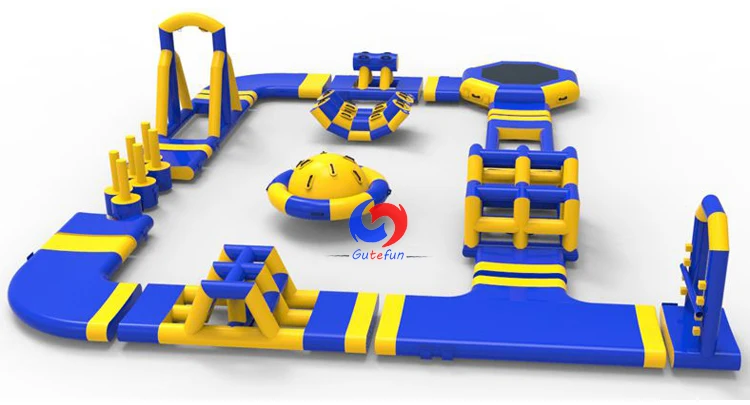 outdoor recreation customized modular commercial pool lake beach floating island inflatable water park