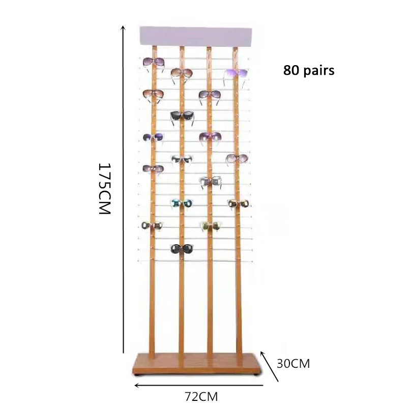 Good Quality Cheap Sunglasses Wall Mount Eyeglass Display Eyewear Shop Interior Display Rack Showcase Design
