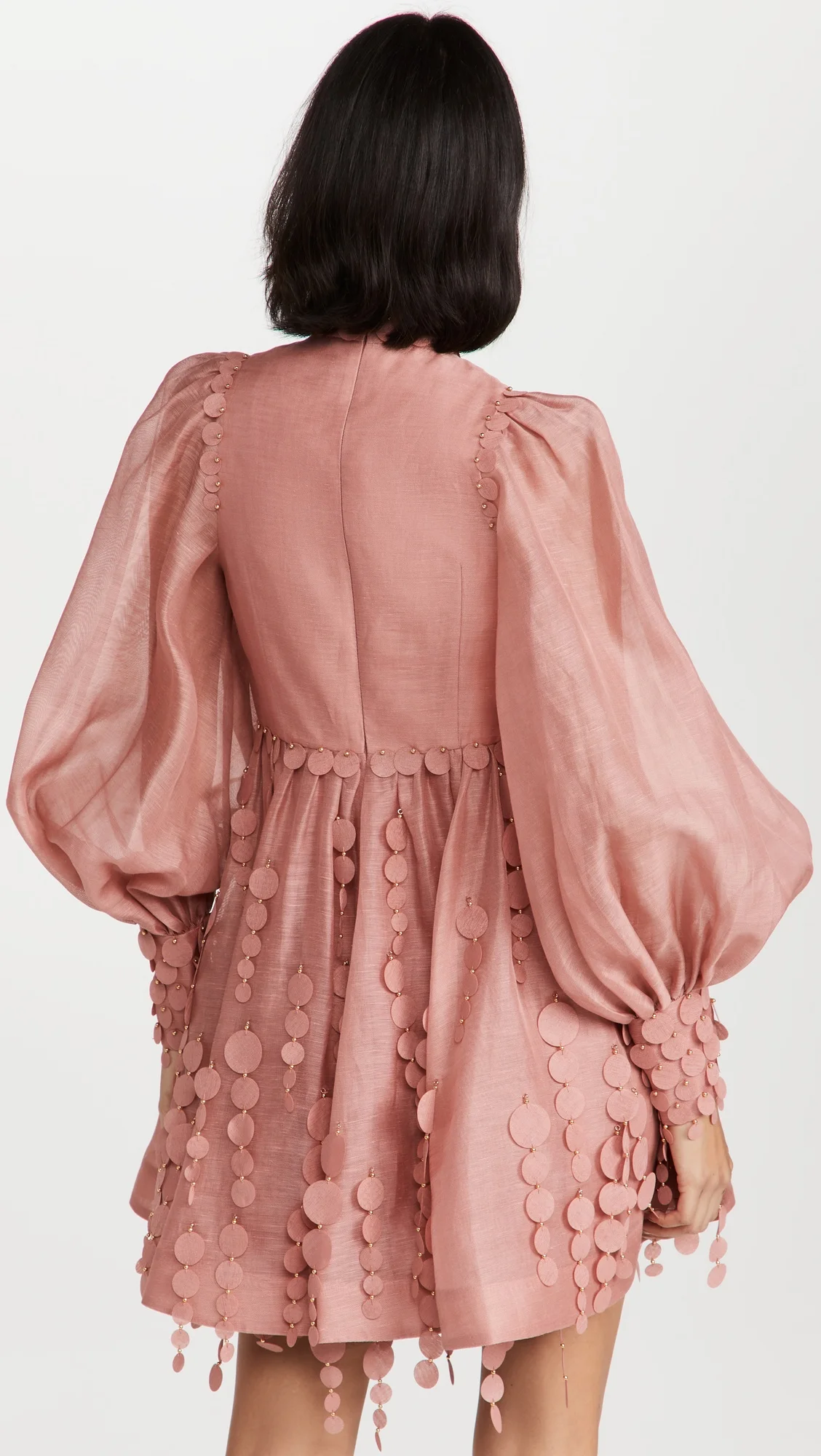 BILLIONS Custom Women Casual Dresses Elegant Mock Neck Bat Sleeve Solid Color Loose Beaded Dress