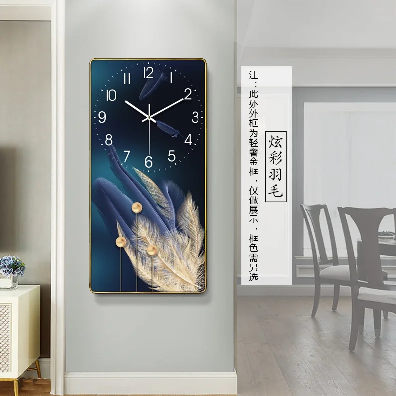 Modern Animal-Printed Rectangular Wall Clock Amazon Cross-Border Household Fashion from Factory Source for Living Room Watch