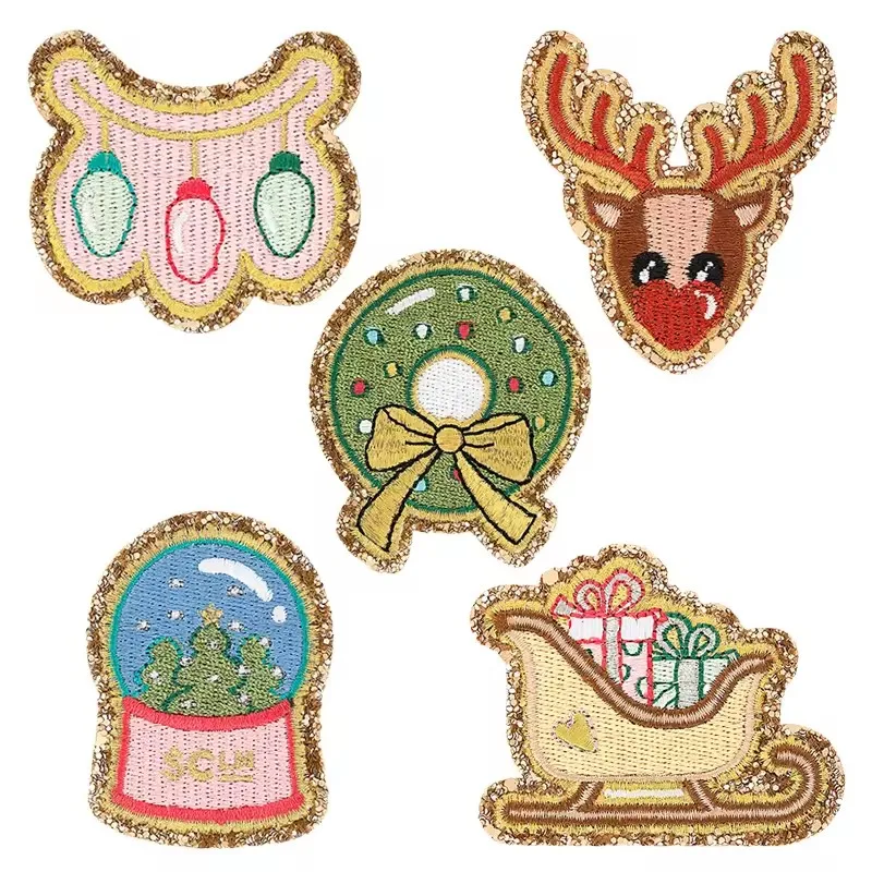 New Custom Style Cute Garment Accessories Christmas embroidery Patch