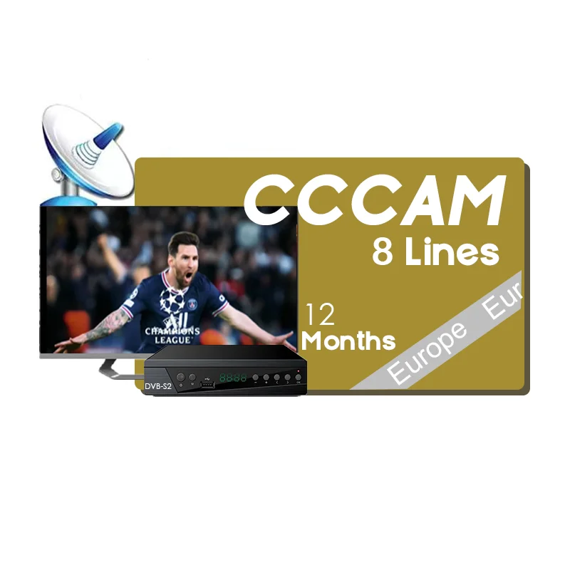 Cccam Европа 8 линий для спутникового ТВ приемника Быстрый cccam cline