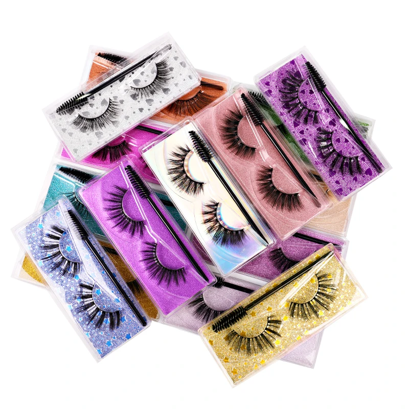 Cheap price 3d silk eyelash private lashes with brushes faux mink silk eyelashes  individual lashes premium korean silk eyelash