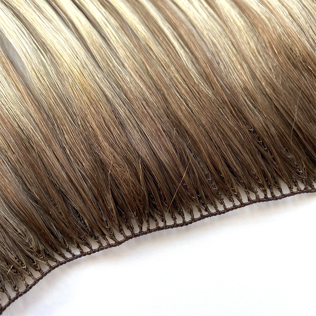 Long lasting invisible Double Drawn Virgin Cutical Aligned Human Russian hair Flip in weft extension with wholesale price