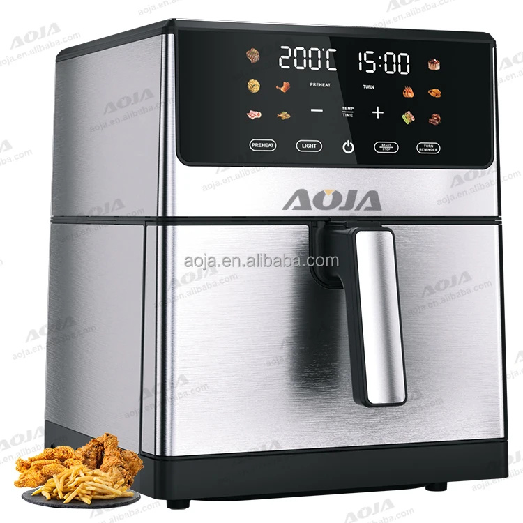 New Best Sell 8L 10L 12L Electric Digital Visible SS Air Fryer with Detachable Basket Up and Down Dual Heating Airfryers