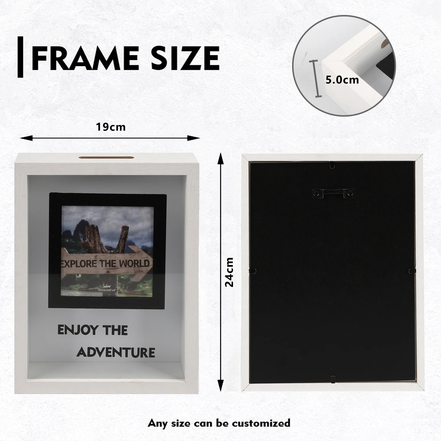 Tourism Sports Event Concert Ticket stub Custom Wooden Ticket Souvenir Frame with a 4x4inch Photo for Tourism Souvenir