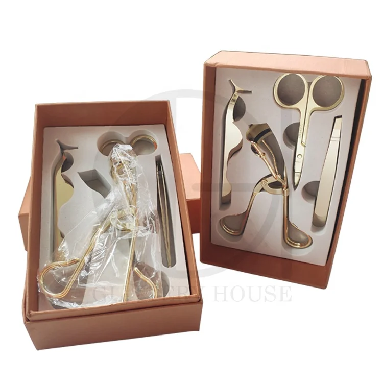 Набор аппликаторов для ресниц, щипцы для завивки ресниц, ножницы 4 в 1, индивидуальная упаковочная коробка, частная этикетка, инструменты для макияжа, пинцет для ресниц, набор аппликаторов